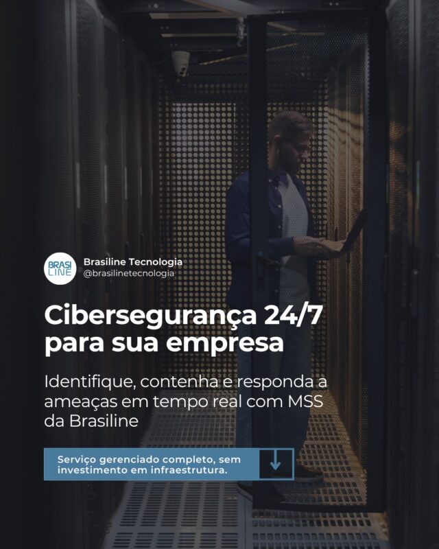 Com o 𝐌𝐒𝐒 (𝐒𝐞𝐫𝐯𝐢ç𝐨𝐬 𝐝𝐞 𝐒𝐞𝐠𝐮𝐫𝐚𝐧ç𝐚 𝐆𝐞𝐫𝐞𝐧𝐜𝐢𝐚𝐝𝐨𝐬) 𝐝𝐚 𝐁𝐫𝐚𝐬𝐢𝐥𝐢𝐧𝐞, você conta com monitoramento contínuo, detecção inteligente de ameaças e resposta rápida a incidentes - tudo isso sem precisar investir em uma estrutura interna complexa.Nossa equipe especializada atua 24/7 para identificar comportamentos suspeitos, conter riscos em tempo real e garantir a continuidade do seu negócio com segurança.Quer entender como fortalecer sua segurança de forma proativa? Acesse: https://zurl.co/K878I #Monitoramento24x7 #SegurançaDigital #MSS #SOC #Brasiline